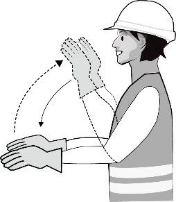 Signalman som utför rörelsen.