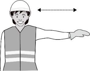 Signalman som utför rörelsen.