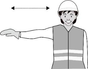 Signalman som utför rörelsen.