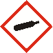 Faropiktogram GHS04 med en gasflaska. 