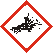 Faropiktogram GHS01 med en explosion. 