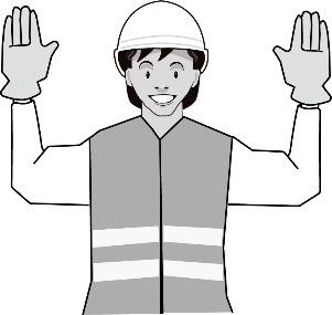 Signalman som utför rörelsen.