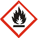 Faropiktogram GHS02 med en flamma. 